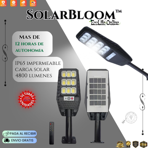 SolarBloom™: Lampara LED con Carga Panel Solar