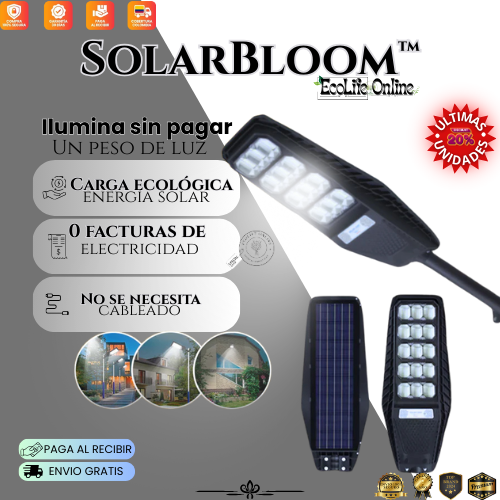 SolarBloom™: Lampara LED con Carga Panel Solar