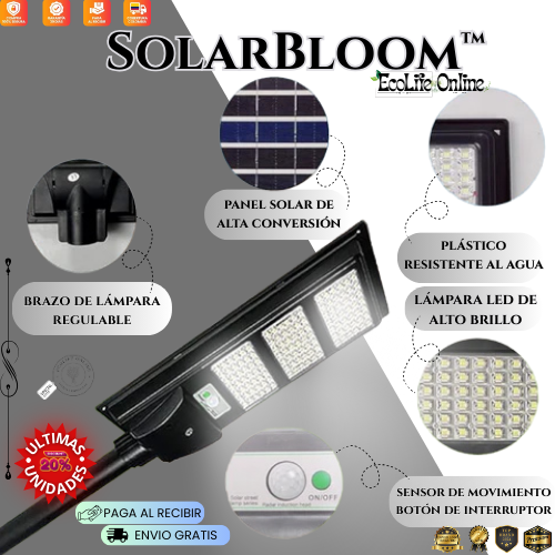 SolarBloom™: Lampara LED con Carga Panel Solar