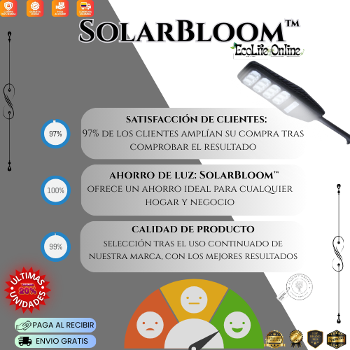 SolarBloom™: Lampara LED con Carga Panel Solar